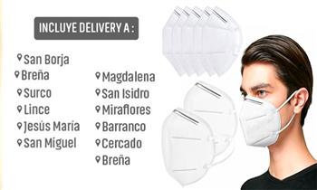 ¡Incluye Delivery! 10 Mascarillas KN95 de 5 capas filtra el 95%