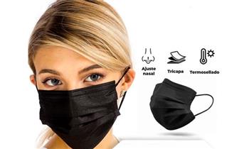 100 Mascarillas de 3 Pliegues importadas NEGRAS Incluye Delivery!