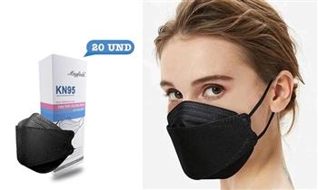 Caja de 20 Mascarillas KN95 marca Mayfield color negro ¡Incluye Delivery!