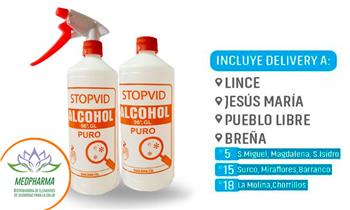 02 frascos de Alcohol al 96% 1 LT 01 con atomizador ¡Incluye delivery!