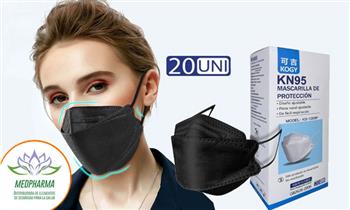 Caja de 20 KN95 Kogy 5 capas FISH 3D empaque individual negras ¡Incluye delivery!