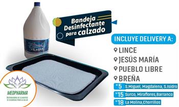 Bandeja desinfectante de calzado 1 galon de lejia ¡Incluye delivery!