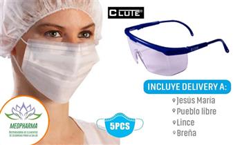 Gafas protectoras Clute mascarillas ¡Elige modelo con Medpharma! ¡Incluye delivery!