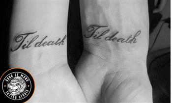 2x1 tatuaje de 6 cm - frase o palabra (negro grises)
