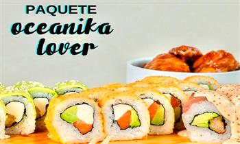 ¡Oceanika Lover! 3 tablas de makis 1 porcion de Alitas BBQ 2 Gaseosas
