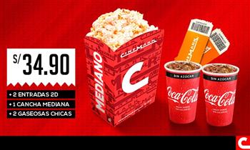 Cinemark 2 Entradas 2D cancha mediana 2 gaseosas chicas (Muestra el cupon desde tu celular)