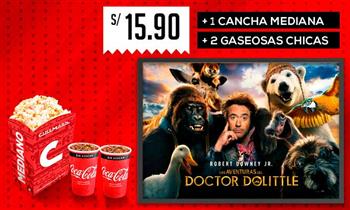Cinemark Cancha mediana 2 gaseosas chicas