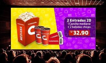 Cinemark 2 Entradas combo en Lima y Provincias