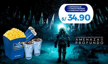 Cinepolis S/ 3490 por 2 entradas 2D pop corn mediano 2 bebidas de 16 oz