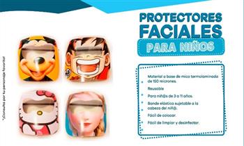 2x1 Protector facial con diseños variados para niñ@s con On Line Lima Store