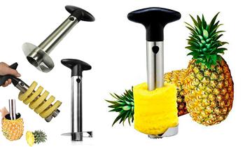 Cortador rebanador y pelador de piña metalico
