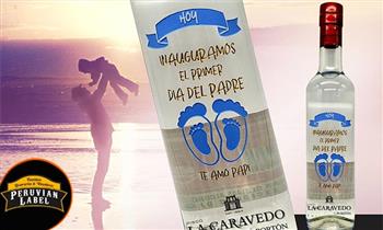 Botella de pisco personalizada en bajo relieve Listo en 4 dias