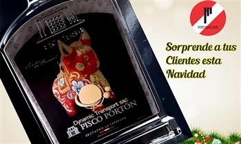 Botella de pisco Porton edicion limitada con grabado personalizado