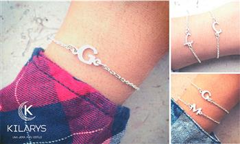 Pulsera Letra Inicial de Plata Ley 950