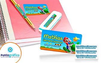 Pack de 120 o 200 etiquetas escolares para cuadernos folders y utiles escolares