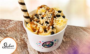 2 ice cream rolls toppings salsa