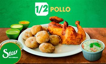 1/2 pollo o 1 pollo segun elijas con papas ensalada de col en Stav Pollos