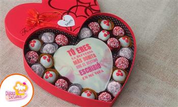 Caja de chocolates de 4 8 o trufas de 11 y 24 unidadescon lindos mensajes de amor