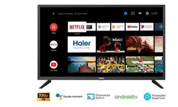 SMART y ANDROID TV LED HD 32 marca HAISER color negro