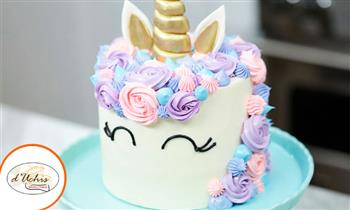 Torta Unicornio de 1 o 2 pisos con keke de sabor a elegir
