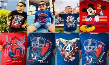 Polos de algodon para niños estampado con Super heroes Elige color talla y diseño