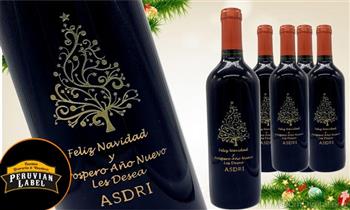 Botella de Vino con etiqueta y mensaje personalizado