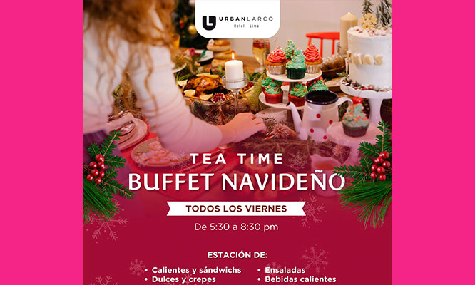 TEA TIME NAVIDEÑO para 01 persona. Panes, Jugos, frutas, huevos, fiambres y más