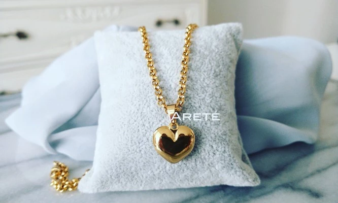 Collar Amor Bonito, bañado en oro rosa de 18 kl. de ARETE JOYERIA