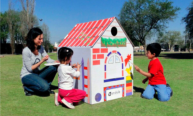 Casita De Carton Plegable Para Niños Para Pintar Y Colorear