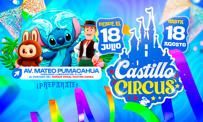 CIRCO CASTILLO CIRCUS 2025: del 18 de Julio hasta 18 Agosto en San Juan de Miraflores