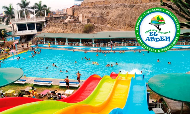 El Anden: Piscinas y toboganes en Lima Norte. Full Day para 1 o 2 personas
