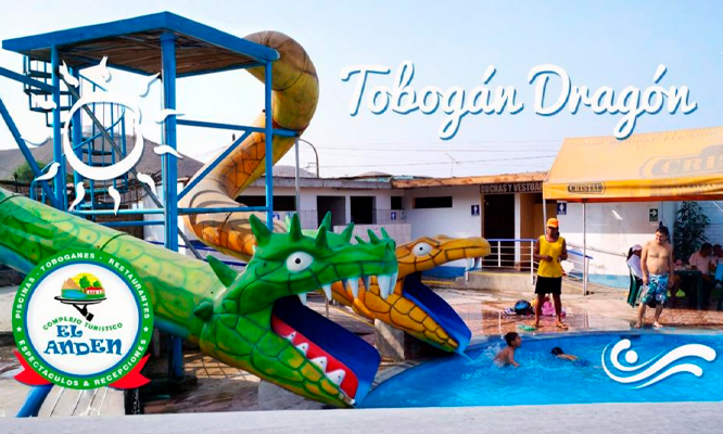 Full Day para 1 o 2 personas niño o adulto a Complejo Turístico EL ANDEN: Piscinas, toboganes y más