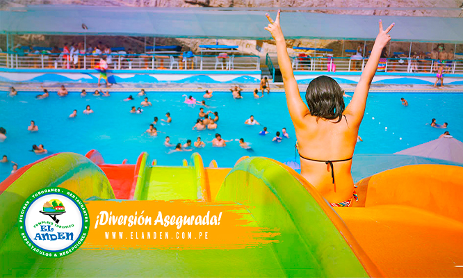 Full Day para 1 o 2 personas niño o adulto a Complejo Turístico EL ANDEN: Piscinas, toboganes y más
