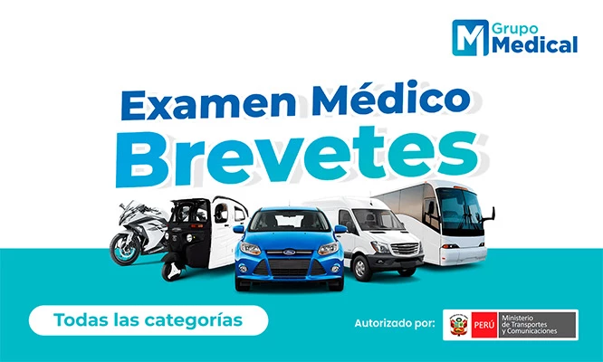 Examen medico para brevete SAN BORJA para AUTO o MOTO