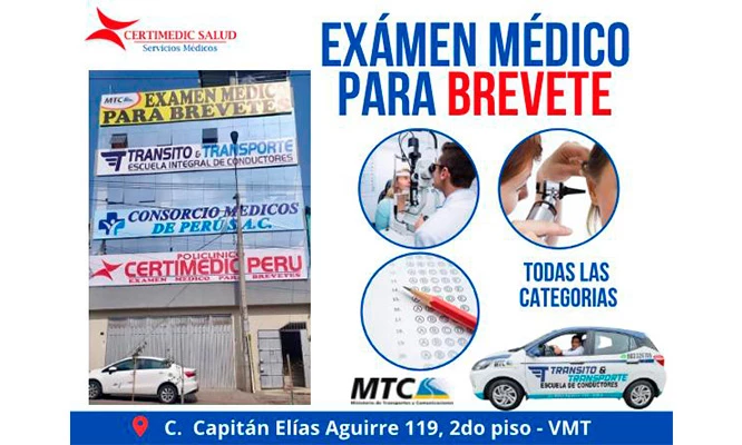 Examen medico para brevete VILLA EL SALVADOR para auto