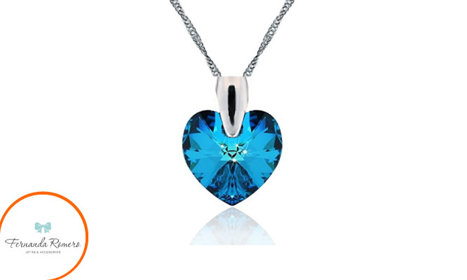 Hermoso collar Corazon - Azul Titanic