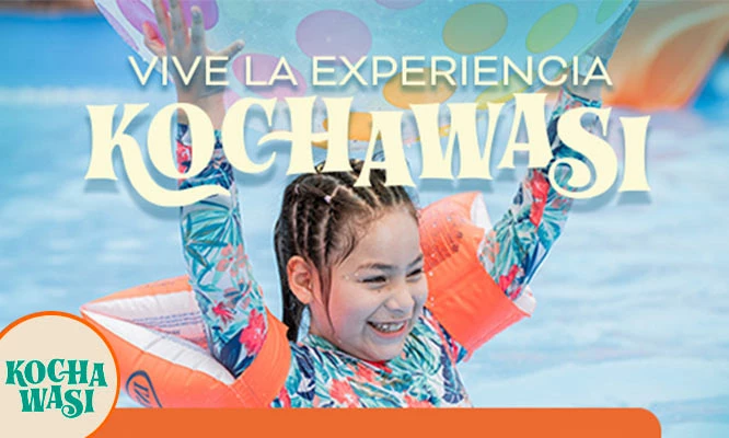 Entrada para un niño o adulto a Kochawasi Parque Acuático  sábados y domingos.