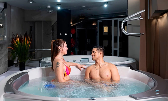 plan perfecto para 2: Sauna, cámara de vapor, cámara seca, duchas española y más