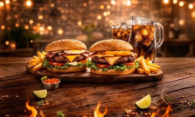 PARA 2:  Hamburguesas  a elección+ 1 Jarra de Refresco en Terranova Restobar