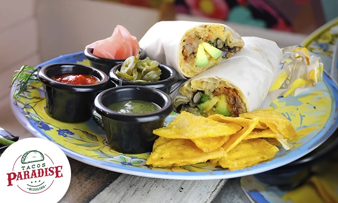 Barra Libre de comida Mexicana: Disfruta sin límites de burritos, nachos, tacos y quesadillas!!!