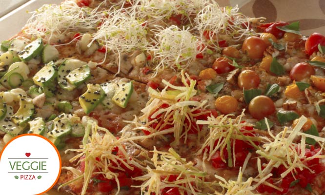 Pizza grande a eleccion bebidas en Veggie Pizza
