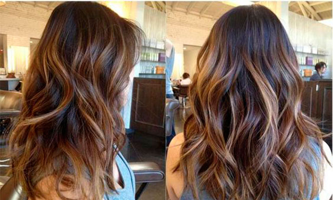 Mechas balayage corte de puntas ondas cepillado o planchado