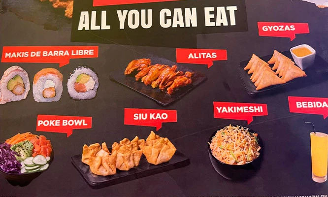 BARRA LIBRE de makis Surco:  Makis + alitas + gyozas + poke bowl + bebida  y más