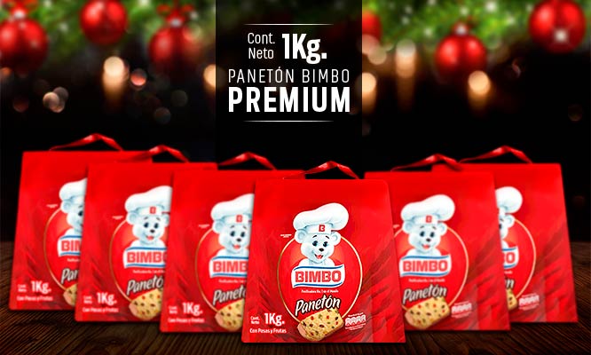 6 panetones BIMBO® en caja (1k cada uno) chocolate de taza