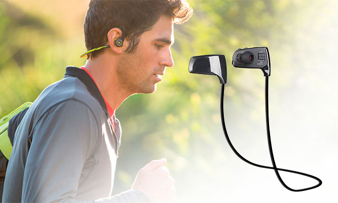 Audifonos Handsfree Bluetooth con control de reproduccion a prueba de agua y sudor