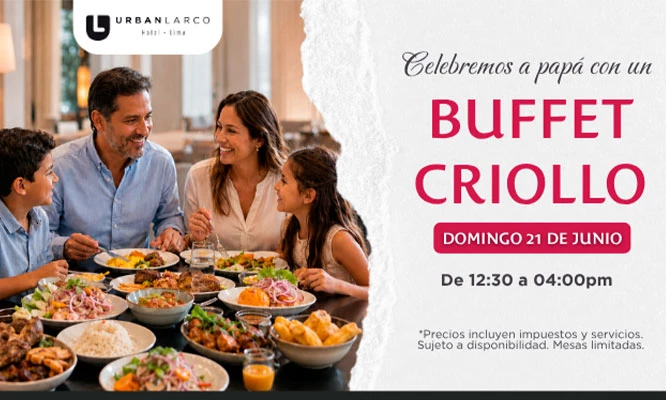 ALMUERZO BUFFET para niño o adulto el día del  Padre