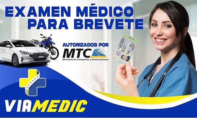 Examen médico brevete SAN JUAN DE MIRAFLORES para AUTO o MOTO