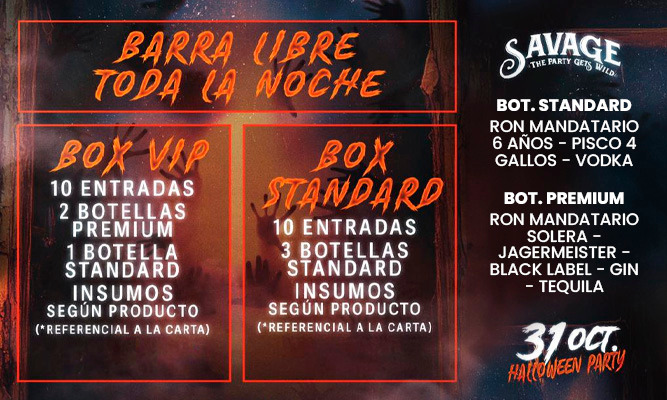 Halloween LA ENCERRONA – Barra libre.