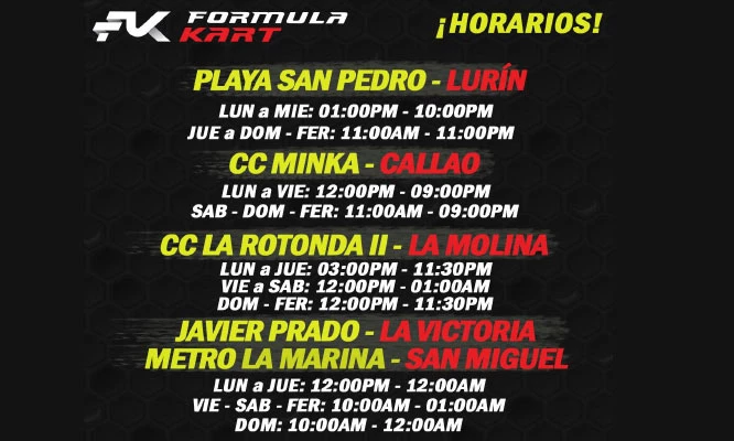 ¡Fórmula Kart! por Sesiones de Kart para adultos o niños