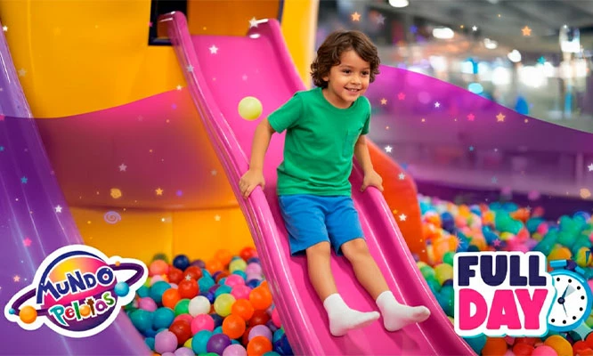 MUNDO PELOTAS : Entrada  60, 120 o ilimitada  FULL DAY.  Experimenta esta linda travesía  en 6 SEDES a elegir.